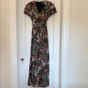 Antonio Melani Black Floral V-Neck Jumpsuit